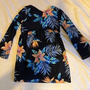 Floral Long Sleeve Kids Casual Dress